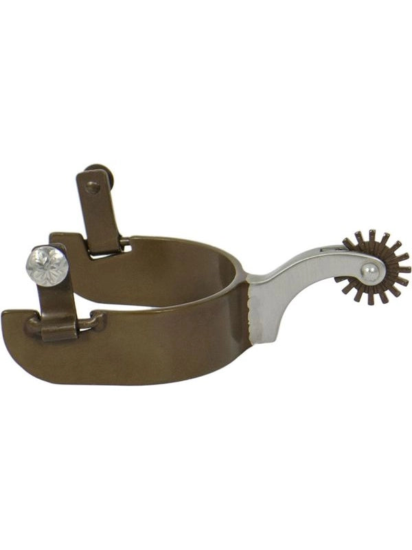 Sperone western acciaio c/fasce marroni