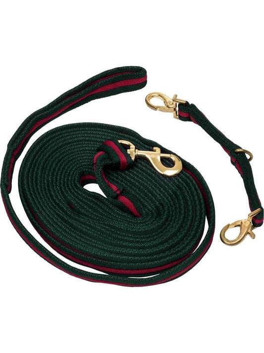 Padded nylon lunge rein with  attachment to halter