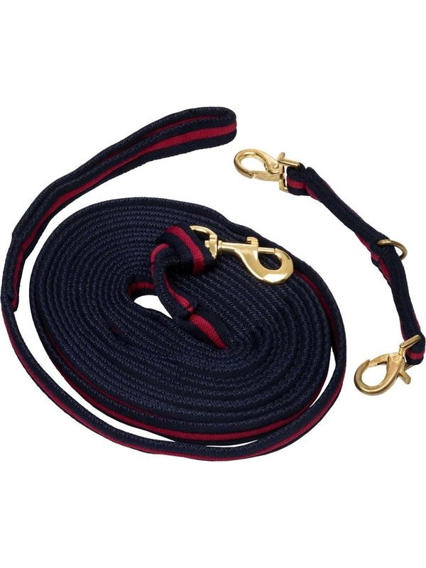 Padded nylon lunge rein with  attachment to halter