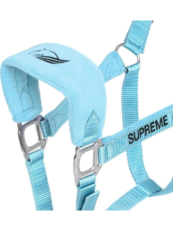 Nylon halter with fleece inserts + braided lead rope