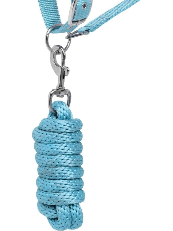 Nylon halter with fleece inserts + braided lead rope
