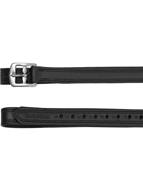 Buff softy covered stirrup leather with nylon inside ss curved buckle