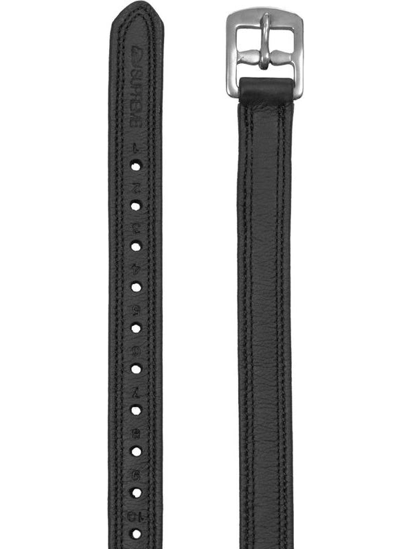 Buff softy covered stirrup leather with nylon inside ss curved buckle