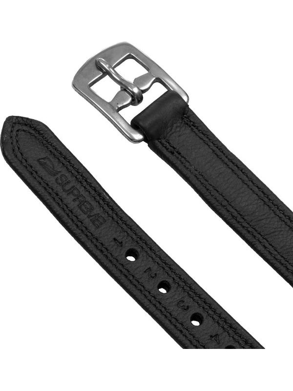 Buff softy covered stirrup leather with nylon inside ss curved buckle