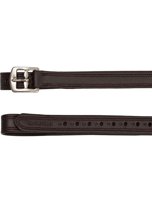 Buff softy covered stirrup leather with nylon inside ss curved buckle