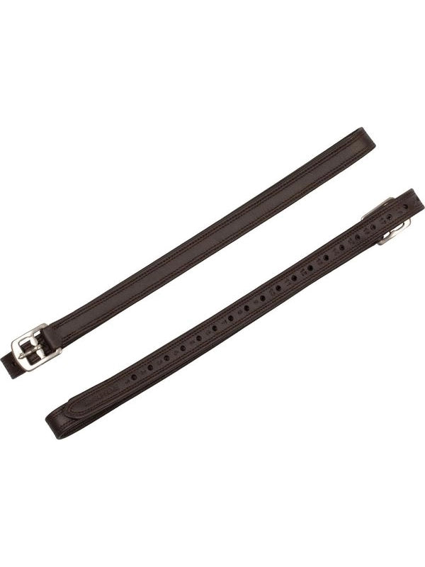 Buff softy covered stirrup leather with nylon inside ss curved buckle