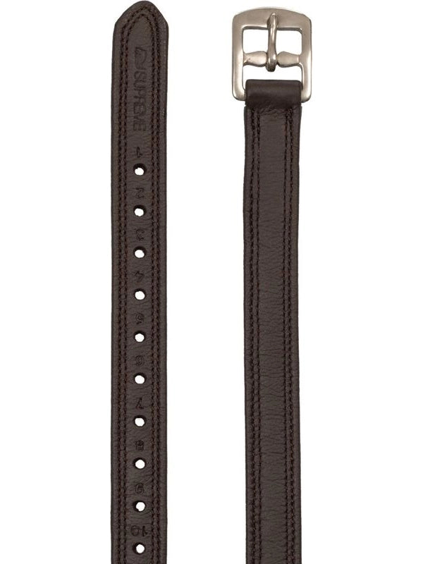 Buff softy covered stirrup leather with nylon inside ss curved buckle
