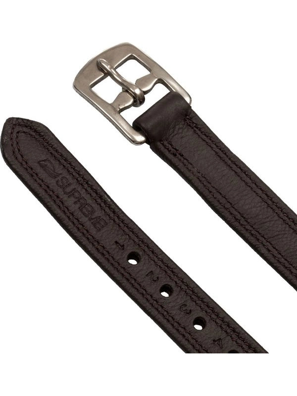 Buff softy covered stirrup leather with nylon inside ss curved buckle