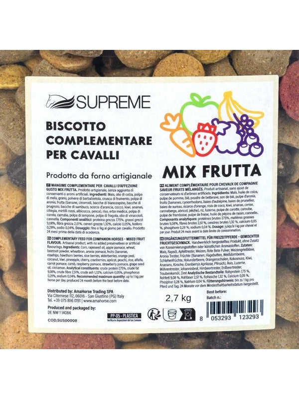 Biscotti per cavalli mix di frutta 2,7 kg