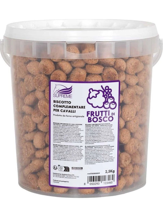 BISCOTTO VEGETALE PER CAVALLI GUSTO FRUTTI DI BOSCO (2,5 kg)