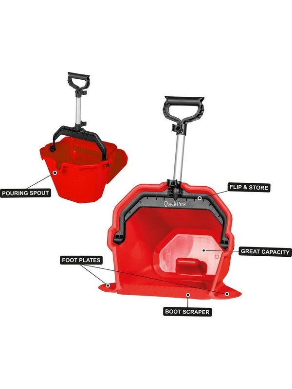 Pattumiera Quick Pick multiuso con rastrello