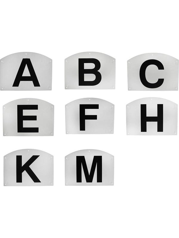 Lettere dressage in plastica da attaccare set 8 pz a,b,c,e,f,h,k,m