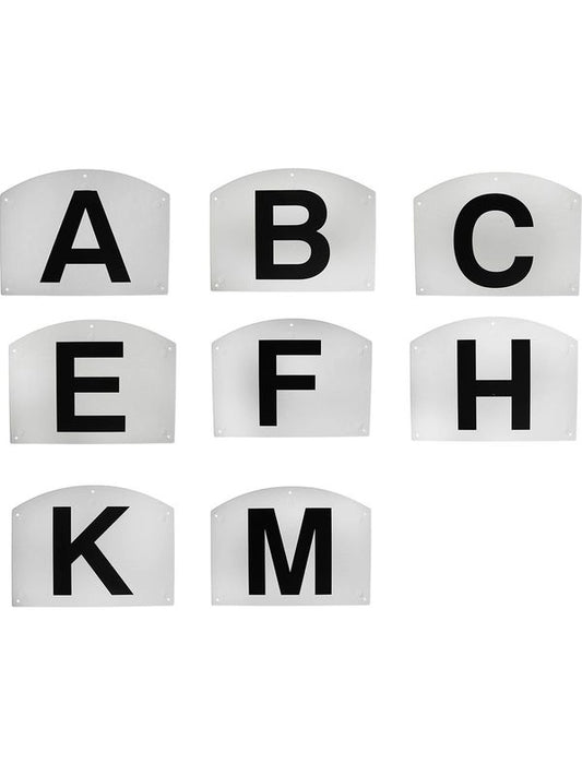 Lettere dressage in plastica da attaccare set 8 pz a,b,c,e,f,h,k,m