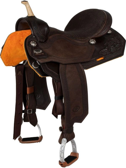 Selle Westwood classic barrel dark brown flower#6 round border basket