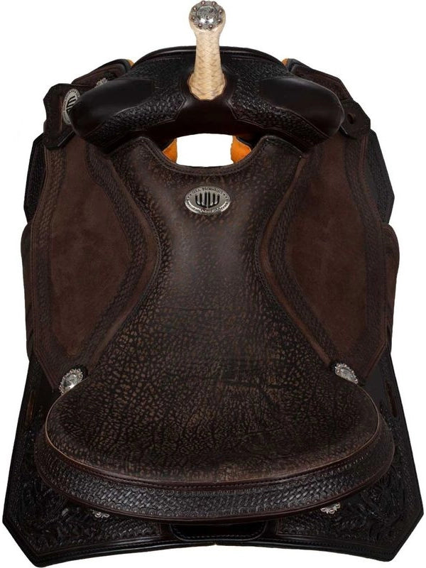 Selle Westwood classic barrel dark brown flower#6 round border basket