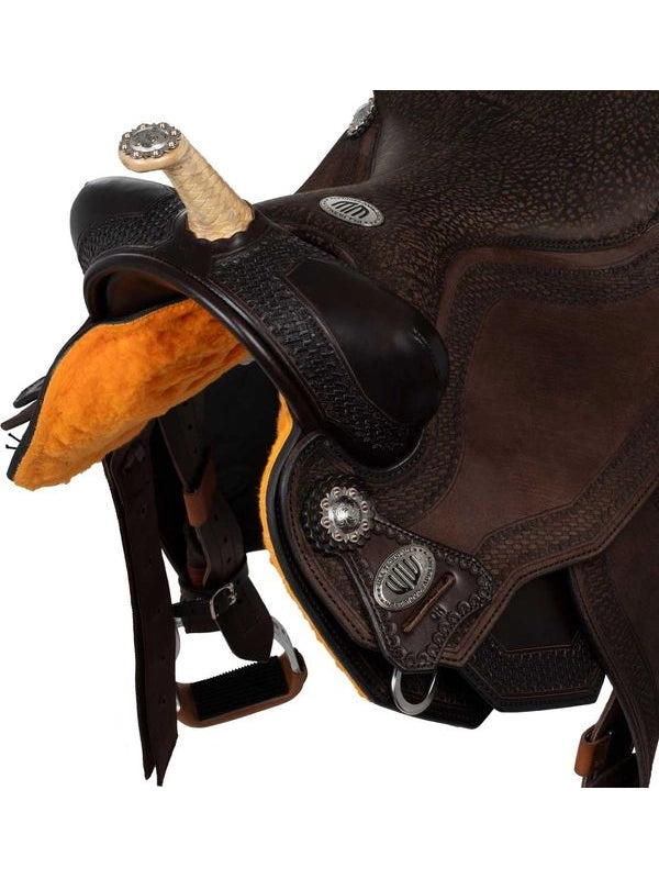 Selle Westwood classic barrel dark brown flower#6 round border basket