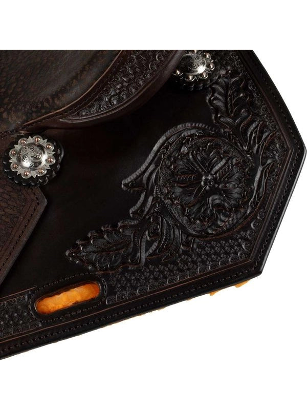 Selle Westwood classic barrel dark brown flower#6 round border basket