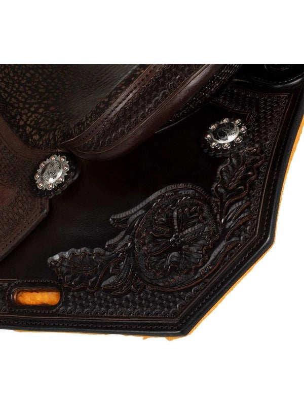 Selle Westwood classic barrel dark brown flower#6 round border basket